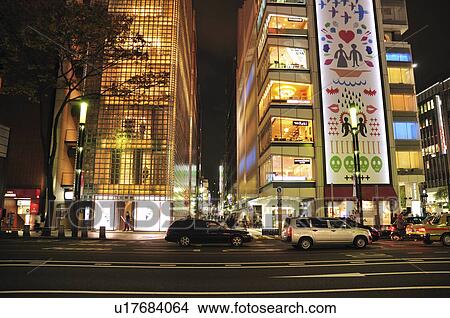 Sukiyabashi at Night View Large Photo Image Picture - Sukiyabashi at Night. Fotosearch
