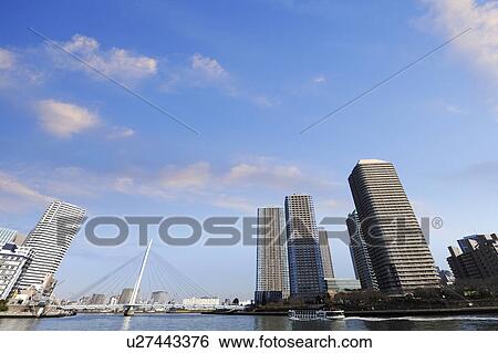 Sumida River and Skyscrapers View Large Photo Image Stock Photograph - Sumida River and Skyscrapers. Fotosearch