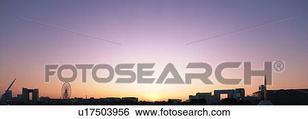 Stock Photograph - Sunrise of Odaiba. Fotosearch