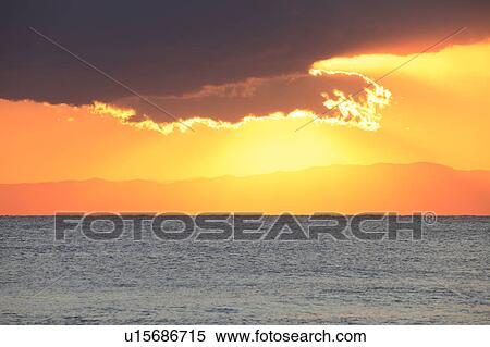 Sunset at Sea View Large Photo Image Stock Photography - Sunset at Sea. Fotosearch
