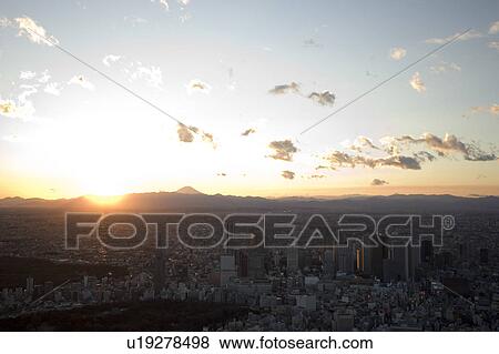 Stock Photo - Sunset Over Tokyo. Fotosearch