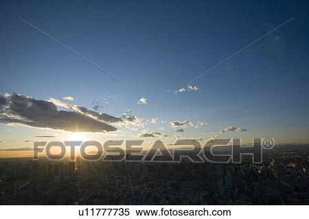 Tokyo Cityscape at Sunset View Large Photo Image Stock Photography - Tokyo Cityscape at Sunset. Fotosearch