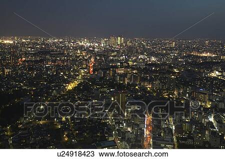 Stock Image - Tokyo Cityscape with Shinjuku in Distance. Fotosearch