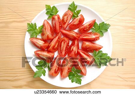Tomato Wedges on Plate View Large Photo Image Stock Image - Tomato Wedges on Plate. Fotosearch