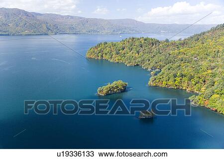 Stock Image - Towada Lake in Autumn. Fotosearch