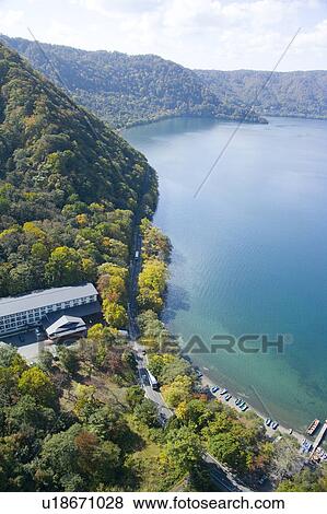 Stock Photo - Towada Lake in Autumn. Fotosearch