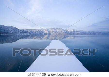 Stock Photo - Towada Lake in Winter. Fotosearch