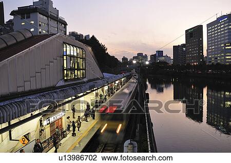 Train Arriving at Ichigaya Station View Large Photo Image Stock Image - Train Arriving at Ichigaya Station. Fotosearch