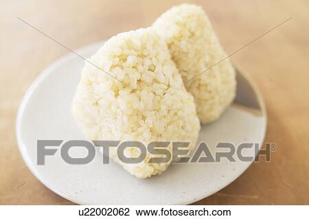Stock Image - Two Rice Balls. Fotosearch