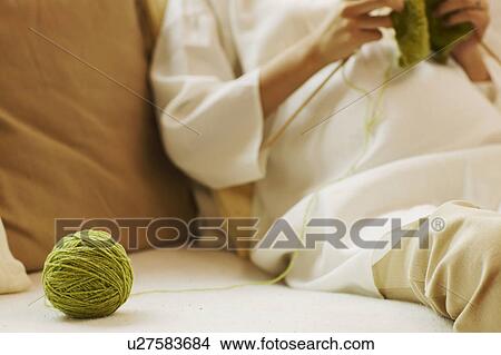 Woman Sitting Knitting Pregnant Ball Of Wool View Large Photo Image Picture - Woman Sitting Knitting Pregnant Ball Of Wool. Fotosearch