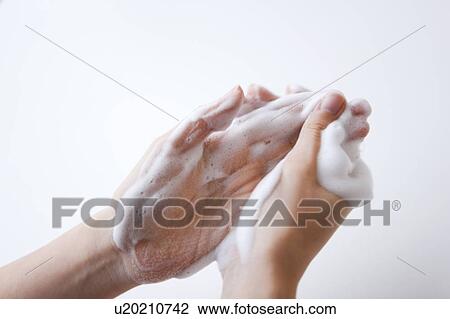 Woman washing hands with soap View Large Photo Image Stock Image - Woman washing hands with soap. Fotosearch