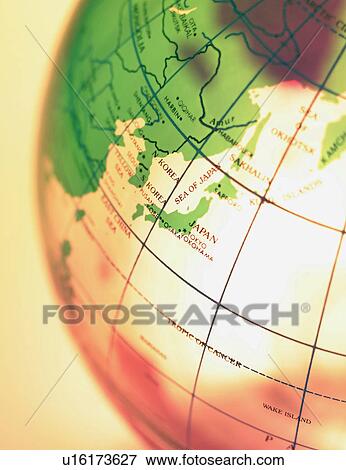 Stock Photo - World Map Focusing on Japan. Fotosearch