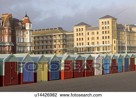 Stock Image - Beach Huts in Brighton. Fotosearch