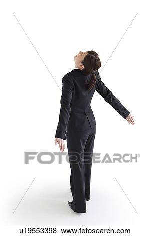 Businesswoman taking deep breath View Large Photo Image Stock Photo - Businesswoman taking deep breath. Fotosearch
