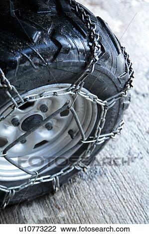 Chained Tyre View Large Photo Image Stock Image - Chained Tyre. Fotosearch
