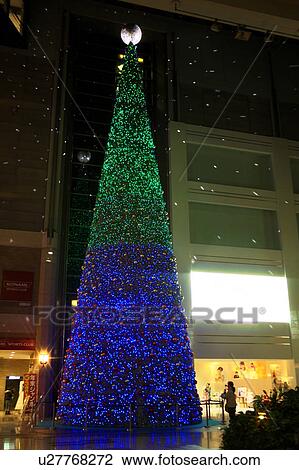 Stock Image - Christmas Tree in Canal Garden in Kobe. Fotosearch