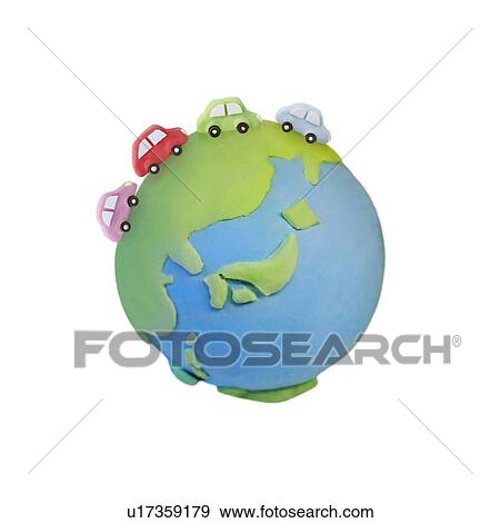 Clay globe and cars View Large Photo Image Stock Photo - Clay globe and cars. Fotosearch