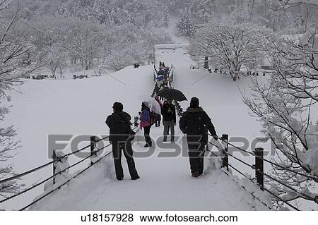 Deai Bridge at Shirakawa-go View Large Photo Image Stock Photo - Deai Bridge at Shirakawa-go. Fotosearch
