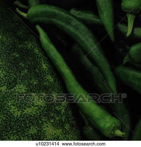 Picture - Green Chili Peppers. Fotosearch