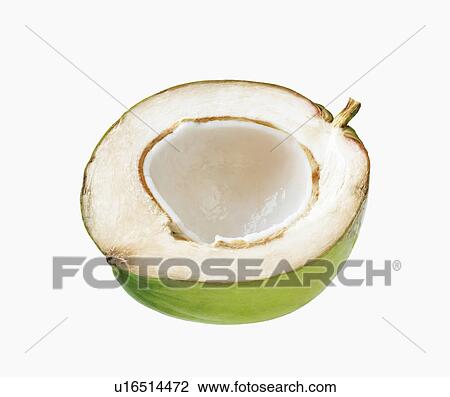 Stock Image - Half of a coconut. Fotosearch