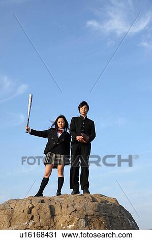 Stock Image - High school students. Fotosearch