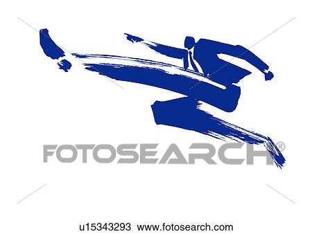 Illustration of businessman jumping View Large Photo Image Stock Image - Illustration of businessman jumping. Fotosearch