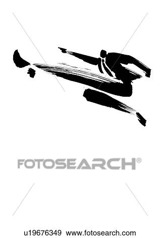 Stock Photo - Illustration of businessman jumping. Fotosearch