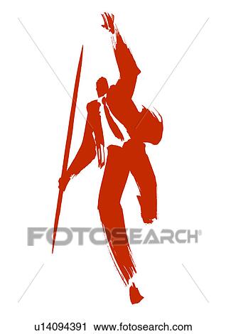 Illustration of businessman throwing the javelin View Large Photo Image Stock Image - Illustration of businessman throwing the javelin. Fotosearch