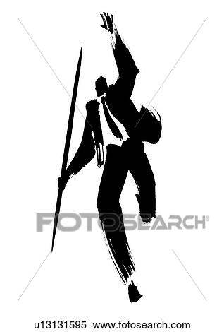 Stock Photography - Illustration of businessman throwing the javelin. Fotosearch