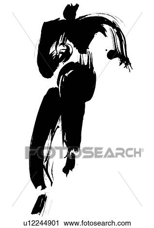Stock Image - Illustration of man running. Fotosearch