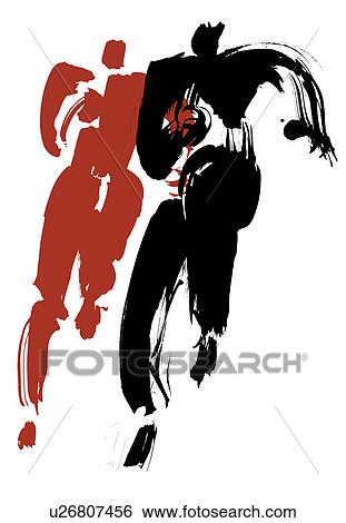 Stock Photograph - Illustration of men running. Fotosearch