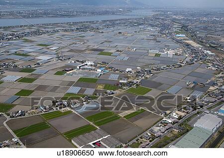 Kisogawa and Fields, Aerial view View Large Photo Image Stock Image - Kisogawa and Fields, Aerial view. Fotosearch