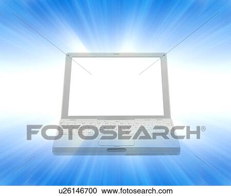Stock Image - Laptop, Digital Enhancement. Fotosearch
