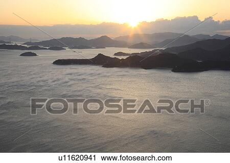 Morning Mist at Setonaikai View Large Photo Image Stock Image - Morning Mist at Setonaikai. Fotosearch