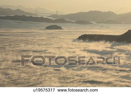 Stock Photo - Morning Mist at Setonaikai. Fotosearch