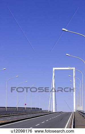 Stock Photograph - Motorway and Clear Blue Sky. Fotosearch