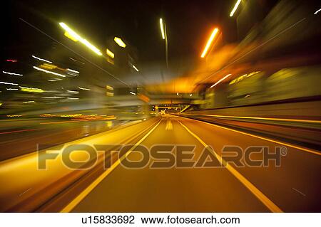 Stock Image - Motorway at Night. Fotosearch