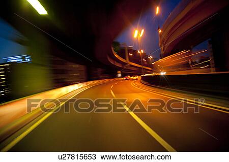 Stock Image - Motorway at Night. Fotosearch