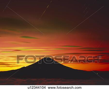 Picture - Mt. Fuji at dawn, Yamanashi Prefecture, Honshu, Japan. Fotosearch