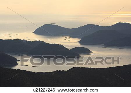 Stock Photograph - Mushiage Bay in Seto, Okayama Prefecture. Fotosearch