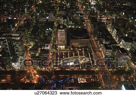 Stock Image - Nagoya Oasis 21 at Night. Fotosearch