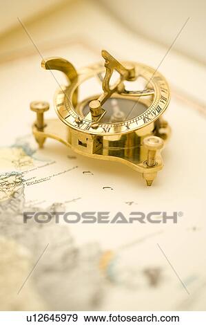 Old Map and Compass View Large Photo Image Stock Photo - Old Map and Compass. Fotosearch