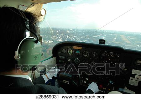 Stock Image - Pilot Flying. Fotosearch