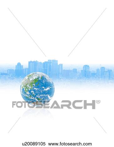 Planet earth and cityscape, Digital Composite, Digital Enhancement View Large Photo Image Stock Photography - Planet earth and cityscape, Digital Composite, Digital Enhancement. Fotosearch