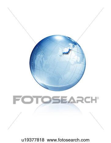 Stock Photo - Planet earth in mid-air, Digitally generated image. Fotosearch