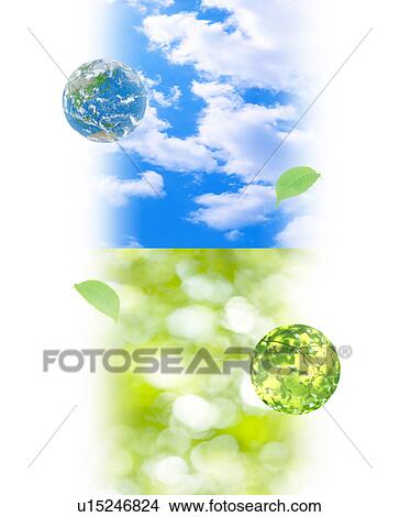 Picture - Planet, sky and tree, Digital Composite. Fotosearch