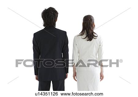 Stock Photograph - Rear view of business people. Fotosearch