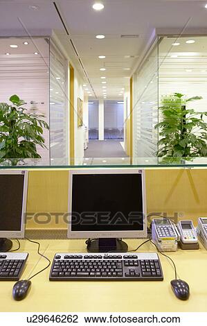 Stock Image - Reception desk in an office. Fotosearch