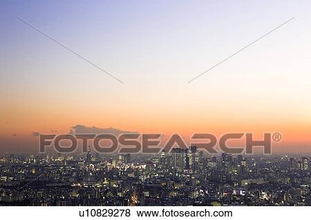 Stock Photo - Shinjuku at Dusk. Fotosearch