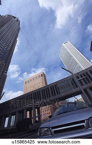 Stock Photography - Shinjuku, low angle view, Tokyo Prefecture, Honshu, Japan. Fotosearch